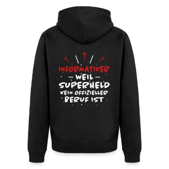 Informatiker Spruch Lustige Programmierer Geschenk - Unisex Premium Bio Zip Hoodie - Schwarz - Hinten - Nico (187cm)