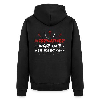 Informatiker Spruch Lustige Programmierer Geschenk - Unisex Premium Bio Zip Hoodie - Schwarz - Hinten - Nico (187cm)