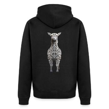 Alpaca Mandala Animal Art Graphic Llama - Unisex Premium Organic Zip Hoodie - black - Back - Nico (187cm)