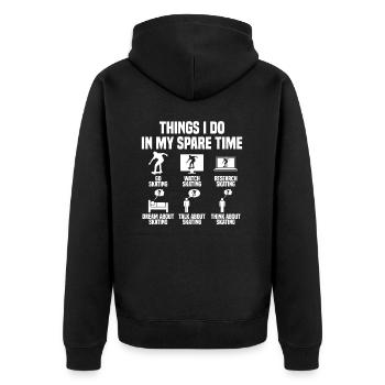 Things I do in my free time Skating - Unisex Premium Organic Zip Hoodie - black - Back - Nico (187cm)