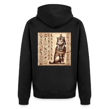 Pharaoh Papyrus Scroll Retro Desert - Unisex Premium Organic Zip Hoodie - black - Back - Nico (187cm)