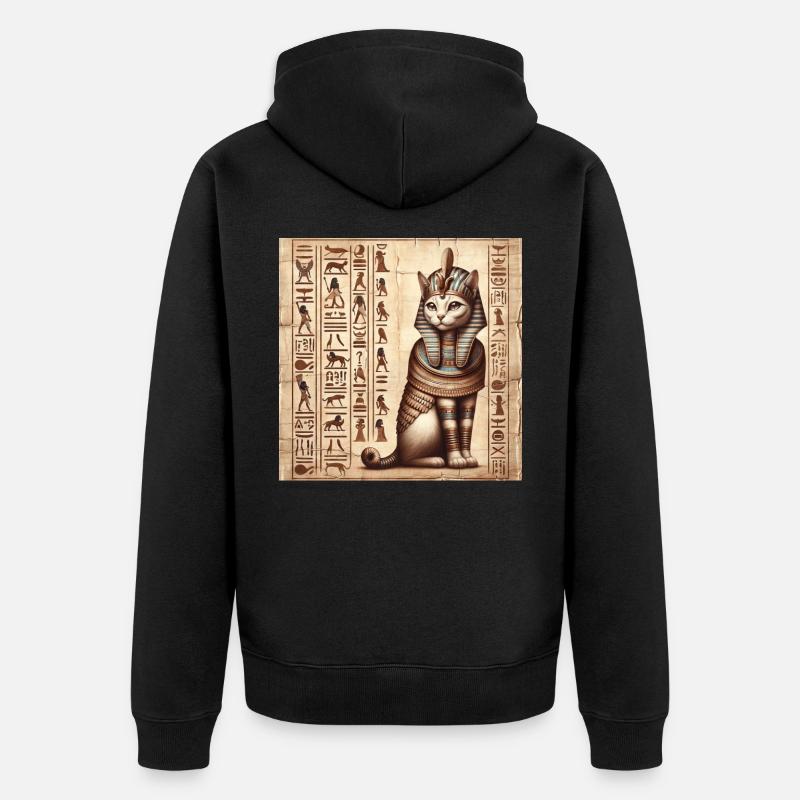 Pharaon Papyrus Scroll Désert Rétro - Veste à capuche bio Premium Unisexe - noir