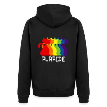 Purride Regenbogen Kätzchen Bunte Lgbt Silhouette - Unisex Premium Bio Zip Hoodie - Schwarz - Hinten - Nico (187cm)