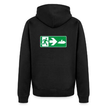 Notausgang Jetski Jetskifahrer - Unisex Premium Bio Zip Hoodie - Schwarz - Hinten - Nico (187cm)