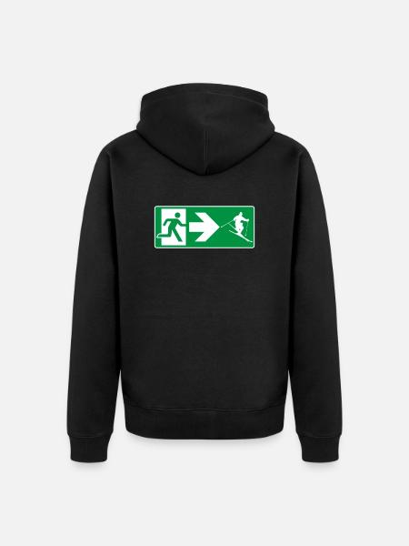 Emergency exit ski skier - Unisex Premium Organic Zip Hoodie - black