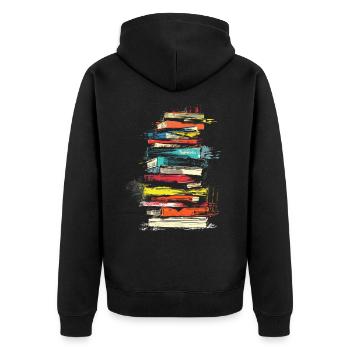 Livre Peinture Illustration Graphique Coloré - Veste à capuche bio Premium Unisexe - noir - Dos - Nico (187cm)