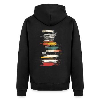 Book Colorful Painting Art Graphic Motif Book - Unisex Premium Organic Zip Hoodie - black - Back - Nico (187cm)