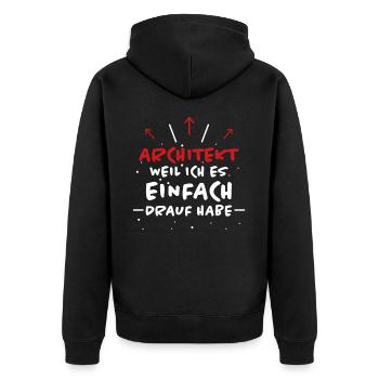 Architekt Spruch Architektur Architekt Geschenk - Unisex Premium Bio Zip Hoodie - Schwarz - Hinten - Nico (187cm)