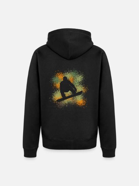 Snowboard Wintersportler - Unisex Premium Bio Zip Hoodie - Schwarz