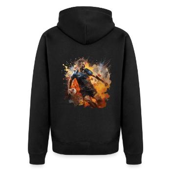 Joueurs de handball. Aquarelle. - Veste à capuche bio Premium Unisexe - noir - Dos - Nico (187cm)