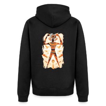 Culture ancienne : peintures rupestres - Veste à capuche bio Premium Unisexe - noir - Dos - Nico (187cm)