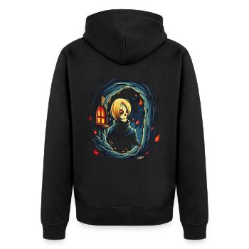 Demons are human too, too - Unisex Premium Organic Zip Hoodie - black - Back - Nico (187cm)