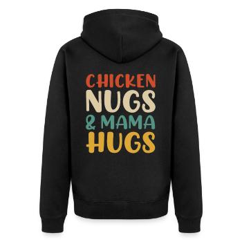 Nugs de poulet et Mama Hugs Toddler Nuggets Foodies - Veste à capuche bio Premium Unisexe - noir - Dos - Nico (187cm)