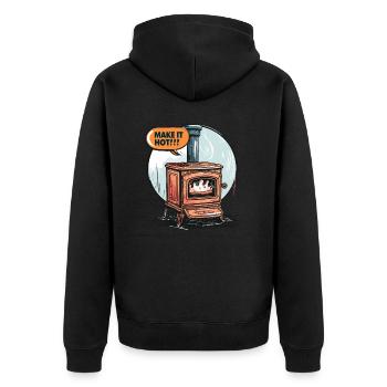 Oven Stove Wood-Burning Stove: Make It Hot - Unisex Premium Organic Zip Hoodie - black - Back - Nico (187cm)