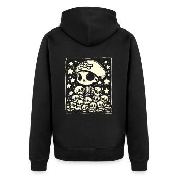 Crâne de pirate Chibi - Veste à capuche bio Premium Unisexe - noir - Dos - Nico (187cm)