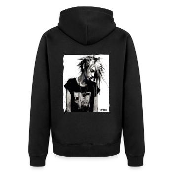 Punk Girl - Unisex Premium Organic Zip Hoodie - black - Back - Nico (187cm)