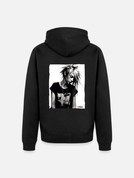 Punk Mädchen - Unisex Premium Bio Zip Hoodie - Schwarz