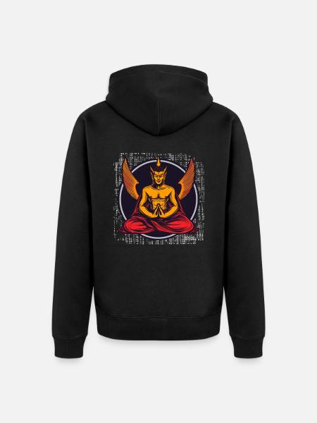 The Evil Side of the Buddha with Wings - Unisex Premium Organic Zip Hoodie - black