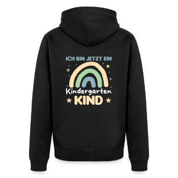I'm now a kindergarten child kindergarten - Unisex Premium Organic Zip Hoodie - black - Back - Nico (187cm)
