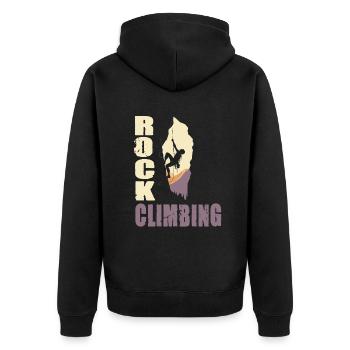 Rock Climbing - Unisex Premium Bio Zip Hoodie - Schwarz - Hinten - Nico (187cm)