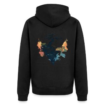 Japan Landscape Bonsai Tree Birds Aesthetic - Unisex Premium Organic Zip Hoodie - black - Back - Nico (187cm)