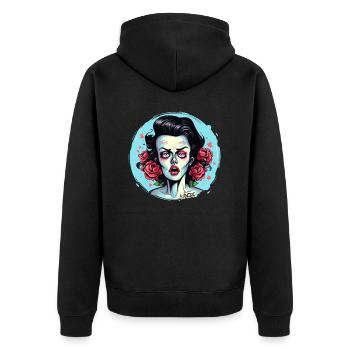 La princesse zombie des roses - Veste à capuche bio Premium Unisexe - noir - Dos - Nico (187cm)