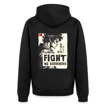 Asiatischer Kampf der Kampfkünste - Unisex Premium Bio Zip Hoodie - Schwarz - Hinten - Nico (187cm)