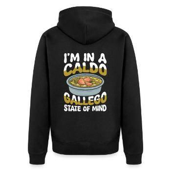I'm In A Caldo State Of Mind - Unisex Premium Bio Zip Hoodie - Schwarz - Hinten - Nico (187cm)