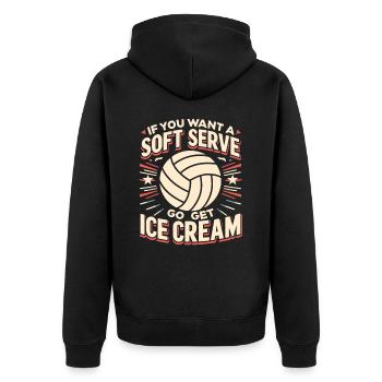 volley-ball, joueurs de volley-ball drôles, joueurs de volley-ball - Veste à capuche bio Premium Unisexe - noir - Dos - Nico (187cm)