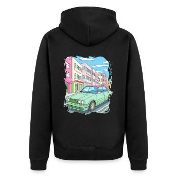 Candy Colored Road Cruiser Car - Unisex Premium Organic Zip Hoodie - black - Back - Nico (187cm)