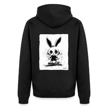 Skater Bunny : Planche à roulettes - Veste à capuche bio Premium Unisexe - noir - Dos - Nico (187cm)