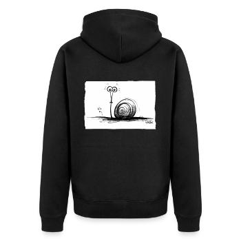 Drôle Mignon Crayon Escargot - Veste à capuche bio Premium Unisexe - noir - Dos - Nico (187cm)