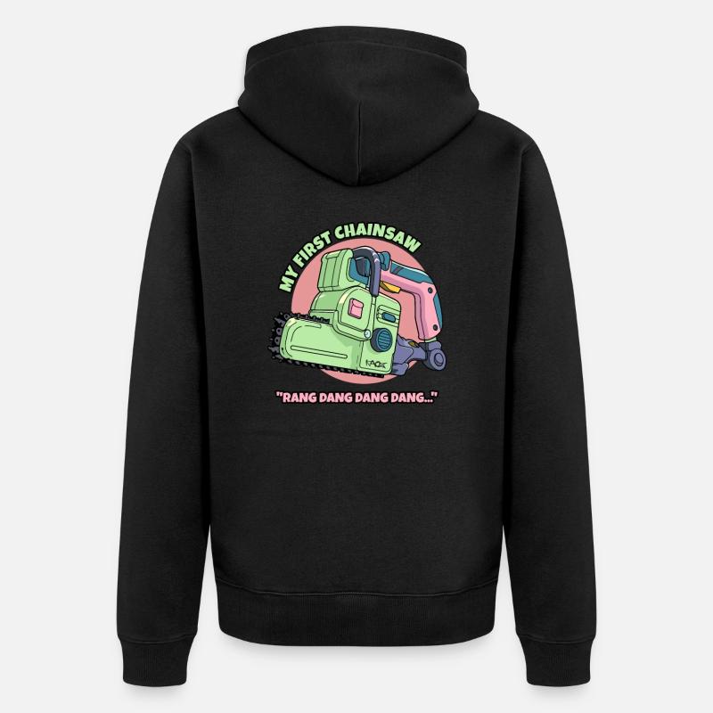 Ma première tronçonneuse - Veste à capuche bio Premium Unisexe - noir