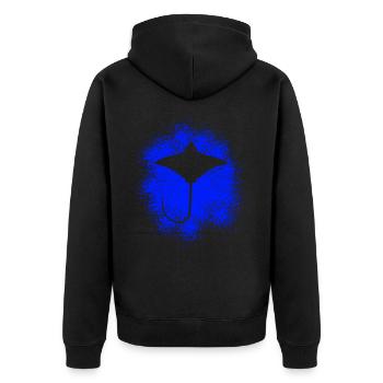 Ray – Elegant Float of the Seas - Unisex Premium Organic Zip Hoodie - black - Back - Nico (187cm)