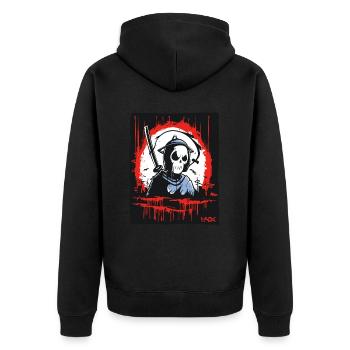Crâne de Faucheuse Samouraï - Veste à capuche bio Premium Unisexe - noir - Dos - Nico (187cm)