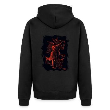 A Dance with the Devil - Unisex Premium Organic Zip Hoodie - black - Back - Nico (187cm)