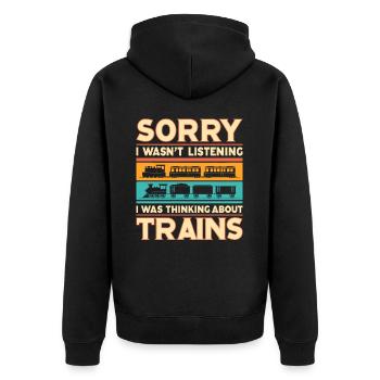Train Locomotive Chemin De Fer Conducteur De Train Conducteur De Train - Veste à capuche bio Premium Unisexe - noir - Dos - Nico (187cm)
