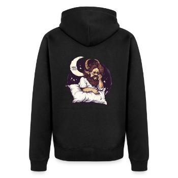 Archange endormi avec des cornes et la lune - Veste à capuche bio Premium Unisexe - noir - Dos - Nico (187cm)