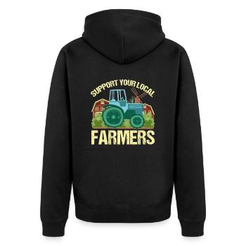 Soutenez vos agriculteurs locaux - Veste à capuche bio Premium Unisexe - noir - Dos - Nico (187cm)