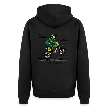 J’adore le motocross - Veste à capuche bio Premium Unisexe - noir - Dos - Nico (187cm)
