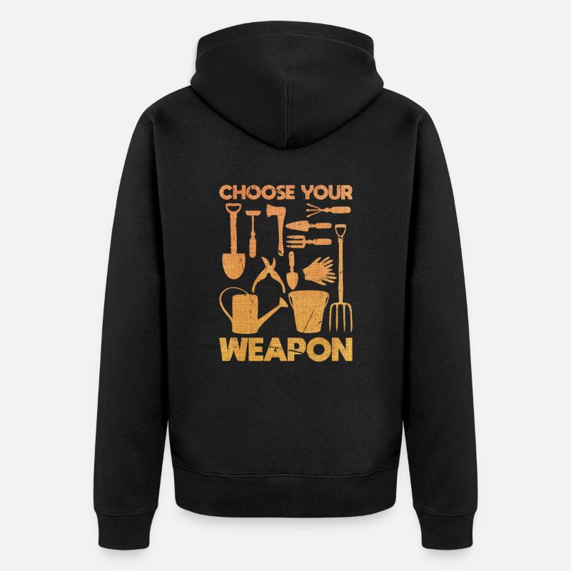 Wählen Sie Ihre Tools - Unisex Premium Bio Zip Hoodie - Schwarz