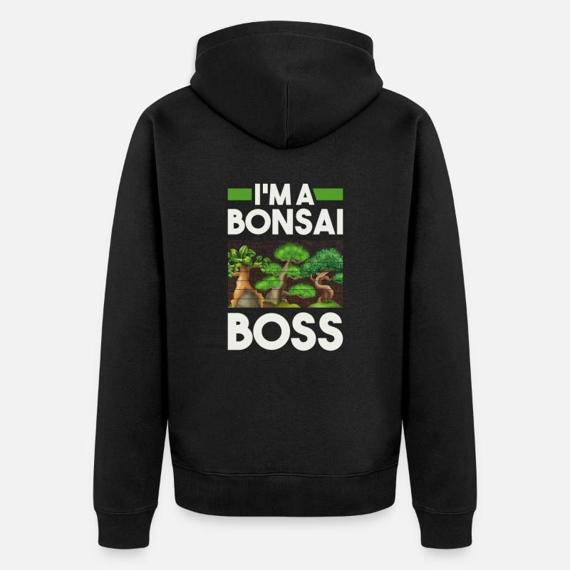 Ich Bin Ein Bonsai-Chef - Unisex Premium Bio Zip Hoodie - Schwarz