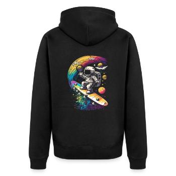 Are You Gonna Perform At The Tail-Lent Show - Unisex Premium Bio Zip Hoodie - Schwarz - Hinten - Nico (187cm)