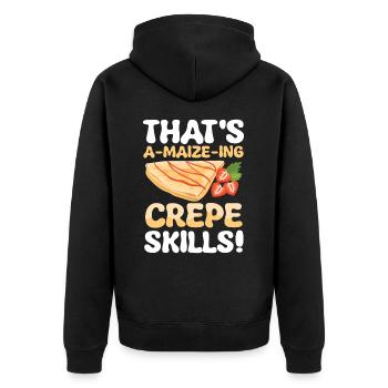 That's a-maize-ing crepe skills - Unisex Premium Bio Zip Hoodie - Schwarz - Hinten - Nico (187cm)