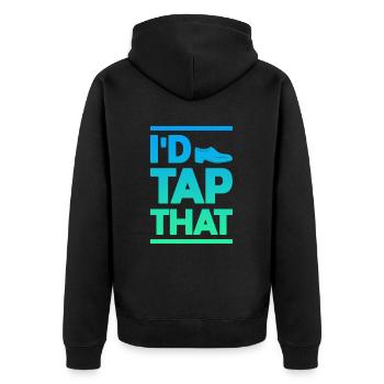 Ich Würde Das Klopfen - Unisex Premium Bio Zip Hoodie - Schwarz - Hinten - Nico (187cm)