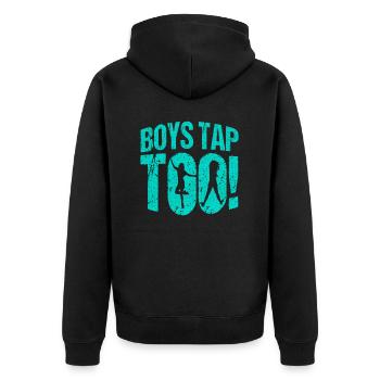 Boy Tap Too - Unisex Premium Organic Zip Hoodie - black - Back - Nico (187cm)