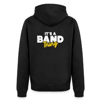 Es Ist Eine Band-sache - Unisex Premium Bio Zip Hoodie - Schwarz - Hinten - Nico (187cm)