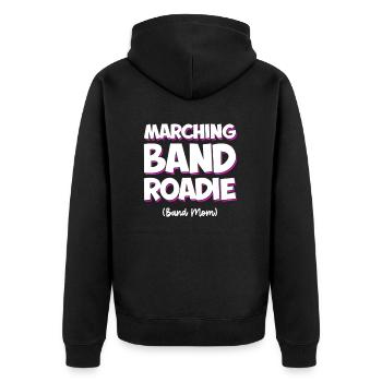 Marching Band Roadie Band Mom - Unisex Premium Bio Zip Hoodie - Schwarz - Hinten - Nico (187cm)