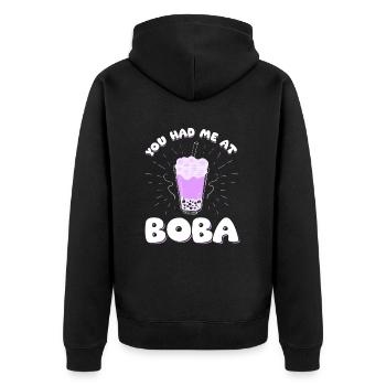 You had me with Boba - Unisex Premium Organic Zip Hoodie - black - Back - Nico (187cm)
