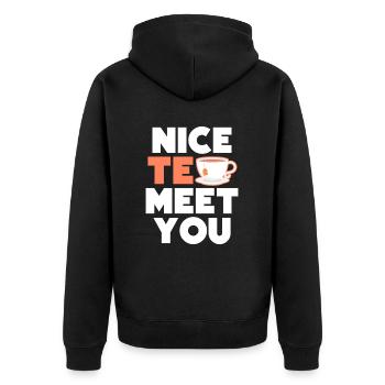 Bon thé pour apprendre à vous connaître - Veste à capuche bio Premium Unisexe - noir - Dos - Nico (187cm)
